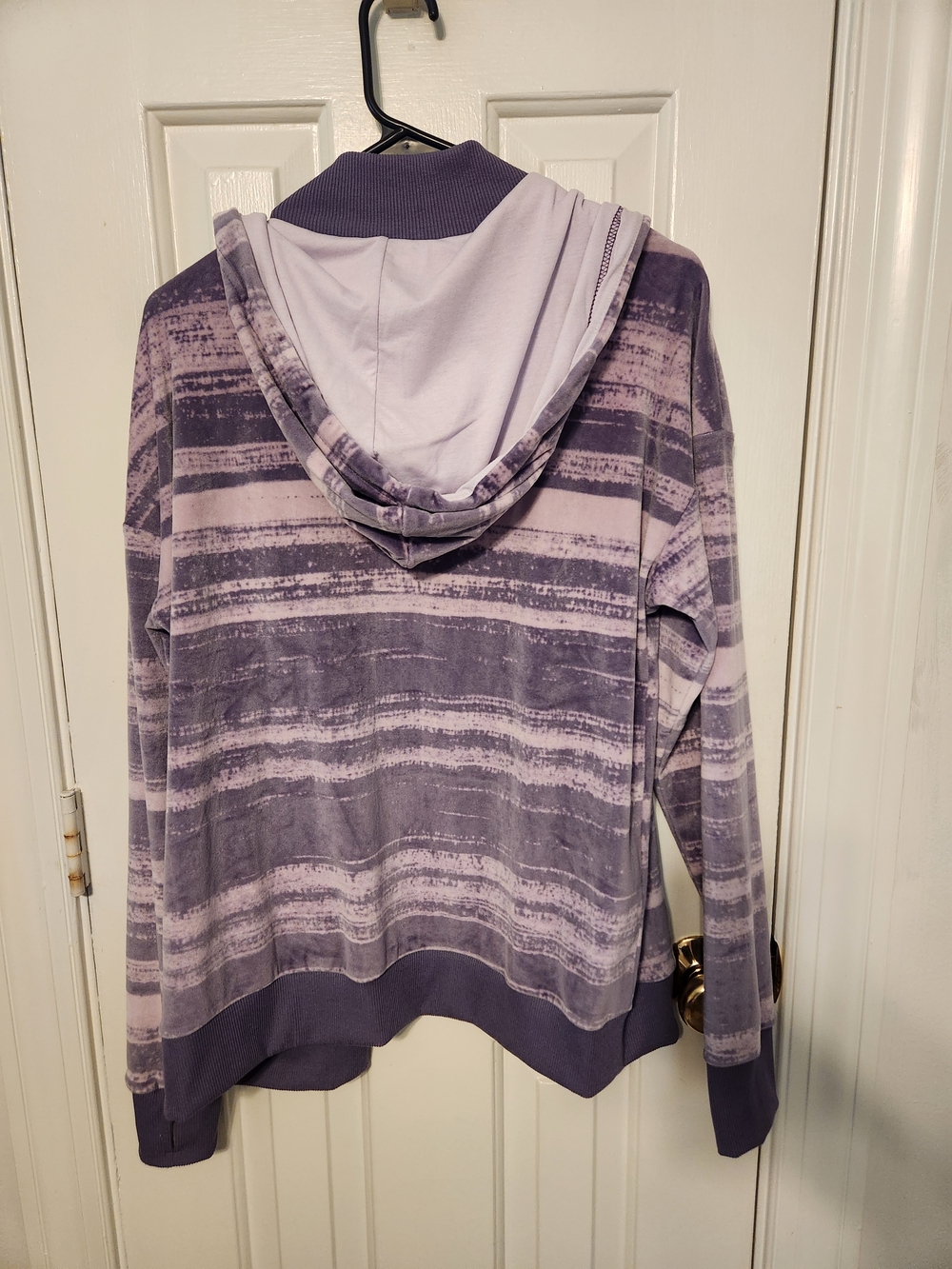 Purple Striped Zip Hoodie Jacket - Picture 3 of 7